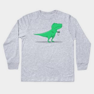 T-Rex #selfie Kids Long Sleeve T-Shirt